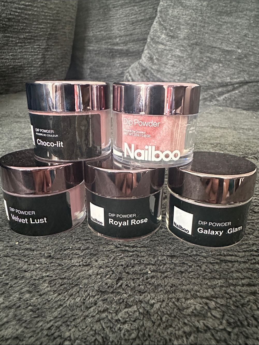 5 Nailboo Dip Powders - new, sealed